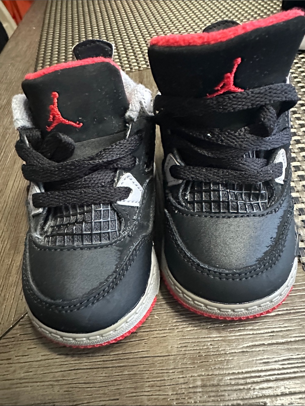 Jordan Kids Black and Red Sneakers